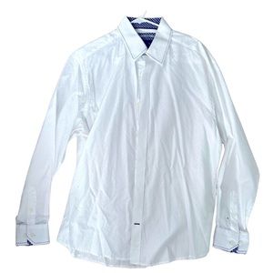 NWOT JOHNSTON & MURPHY WHITE PAISLEY DRESS SHIRT